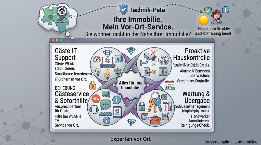 Übersicht zur technischen Objektbetreuung im Heidekreis: IT vor Ort, Hauskontrolle, Wartung